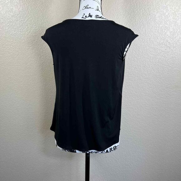 Worthington Spreadsheet Black Green & White Short Sleeve Shirt size S  preppy - Picture 9 of 12